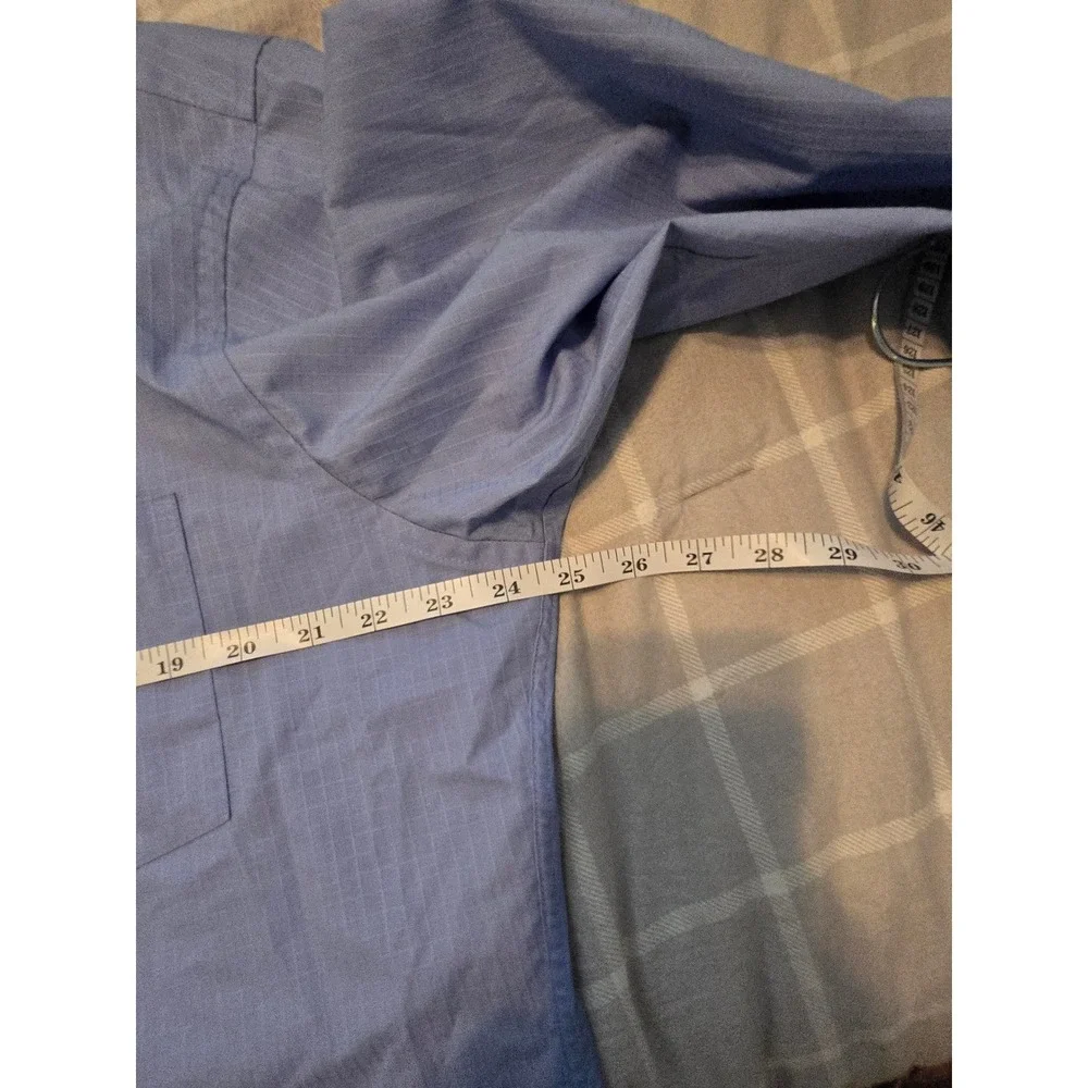 Arrow 1851 Men's Fitted Dress Shirt XL Light Blue Micro-Pattern Button Down - Picture 4 of 4